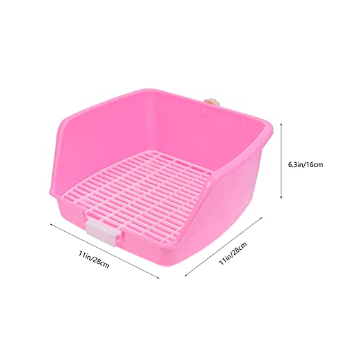 Balacoo Litter Box for Rabbit Pink Rabbit Litter Box Toilet Potty Trainer Litter Bedding Box for Small Animals Rabbits Bunny Guinea Pigs Chinchilla Ferret Cage Supplies Large Rabbit Litter Box