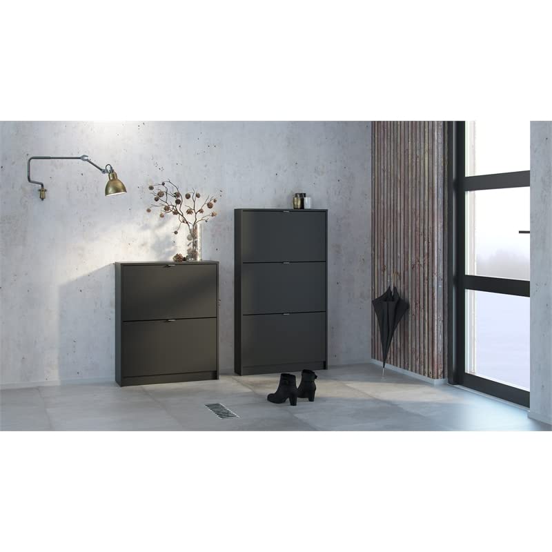 Tvilum, Black Matte Bright 3 Drawer Shoe Cabinet