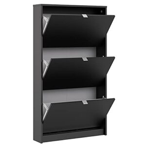 Tvilum, Black Matte Bright 3 Drawer Shoe Cabinet