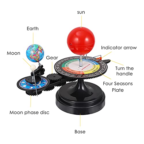 TEHAUX Solar System Planetarium Model Sun Earth Moon Orbital Model Scientific Experiment Kit Educational Teaching Tool for Kids Toddlers