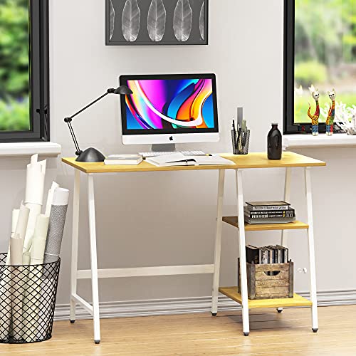 SHW Trestle Home Office Computer Desk, Oak