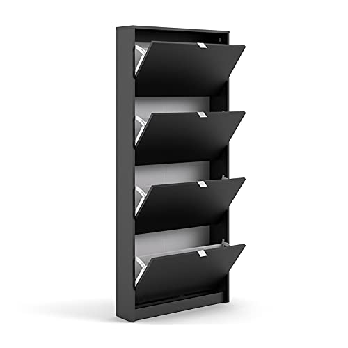 Tvilum, Black Matte Bright 4 Drawer Shoe Cabinet