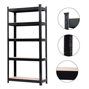 WESTHL 5 Tier Storage Rack,Heavy Duty Metal Shelving Unit Storage Rack Unit Garage Storage Shelf for Kitchen Storage Cabinet Organization