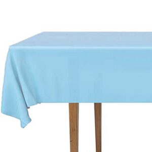 DecorRack 6 Pack Rectangular Tablecloths -BPA- Free Plastic, 54 x 108 inch, Dining Table Cover Cloth, Light Blue (6 Pack)