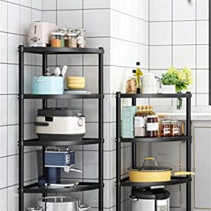 SHELF 5 Tier Kitchen Corner Shelf Rack Multi Layer Pot Rack for Organizer Cookware Stand Stainless Steel Shelves Holder