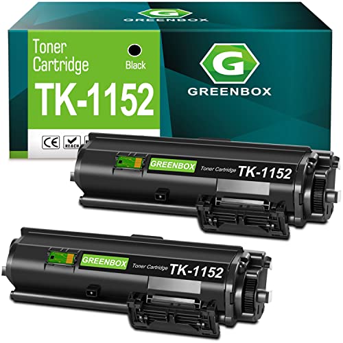 GREENBOX Compatible Toner Cartridge Replacement for Kyocera TK1152 TK-1152 1T02RV0US0 for ECOSYS P2235dw M2635dw M2635dn P2235dn M2135dn M2735dn Printer (2-Pack Black)