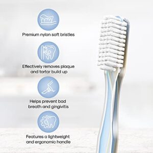 BioSwiss SMYL Toothbrushes with Powerful Soft Nylon Bristles for Adults - Unique Fashion Forward Printed Designs, Oral Care, Effectively Remove Plaque and Tartar Build Up (1 Pack, Fine Stones Yellow)