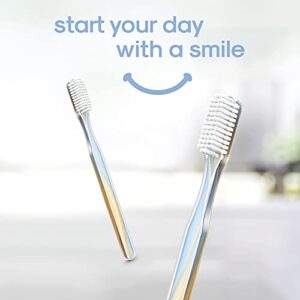 BioSwiss SMYL Toothbrushes with Powerful Soft Nylon Bristles for Adults - Unique Fashion Forward Printed Designs, Oral Care, Effectively Remove Plaque and Tartar Build Up (1 Pack, Fine Stones Yellow)