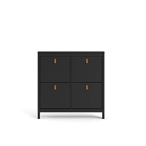 tvilum, black matte madrid 4 drawer shoe cabinet