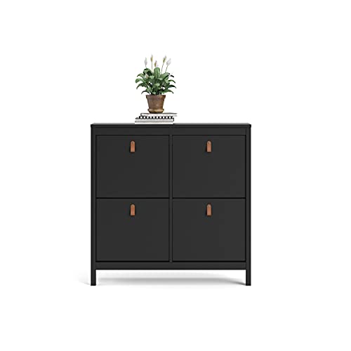 Tvilum, Black Matte Madrid 4 Drawer Shoe Cabinet