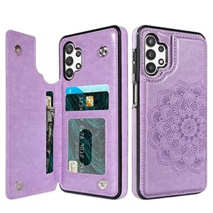 bentoben samsung galaxy a32 5g wallet case, pu leather heavy duty rugged shockproof protective cases with card slots cash holder phone case for samsung galaxy a32 5g 6.5 inch 2021, purple