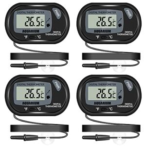 thlevel lcd digital aquarium thermometer, fish tank thermometer with water-resistant sensor probe and suction cup for reptile, turtle incubators, terrarium water thermometer (4)