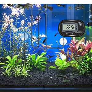 Thlevel LCD Digital Aquarium Thermometer, Fish Tank Thermometer with Water-Resistant Sensor Probe and Suction Cup for Reptile, Turtle Incubators, Terrarium Water Thermometer (4)