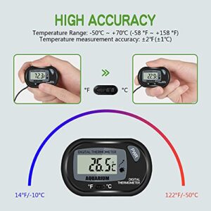 Thlevel LCD Digital Aquarium Thermometer, Fish Tank Thermometer with Water-Resistant Sensor Probe and Suction Cup for Reptile, Turtle Incubators, Terrarium Water Thermometer (4)