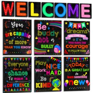 13 pieces inspirational wall decor motivational poster for school classroom poster bulletin board set positive quote wall art with welcome sign for students home school office counselors teachers