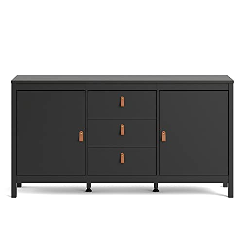 Tvilum, Black Matte Madrid 2 Door Sideboard with 3 Drawers