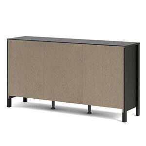 Tvilum, Black Matte Madrid 2 Door Sideboard with 3 Drawers