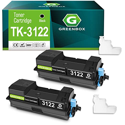 GREENBOX Compatible Toner Cartridge Replacement for Kyocera TK-3122 TK3122 1T02L10US0 for Ecosys FS-4200DN M3550idn Printer (2-Pack Black)