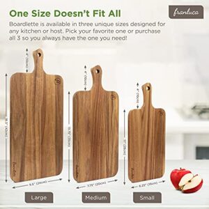 Boardlette Wood Cutting Board, Wooden Cutting Boards for Kitchen, Serving Board, Chopping Board, Wood Cutting Boards for Meat Cheese Bread Vegetables, Acacia Wood Medium