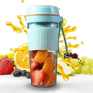 nb portable blender usb rechargeable,mini blender for shake and smoothies,travel blender portable juicer, made with bpa-free material,10 oz（blue）