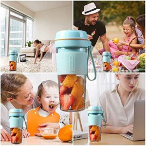 NB Portable Blender USB Rechargeable,Mini Blender For Shake and Smoothies,Travel Blender Portable Juicer, Made with BPA-Free Material,10 oz（Blue）