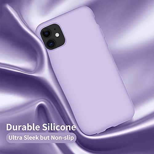 Cordking iPhone 11 Case, Silicone Ultra Slim Shockproof Phone Case with [Soft Anti-Scratch Microfiber Lining], 6.1 inch, Clove Purple