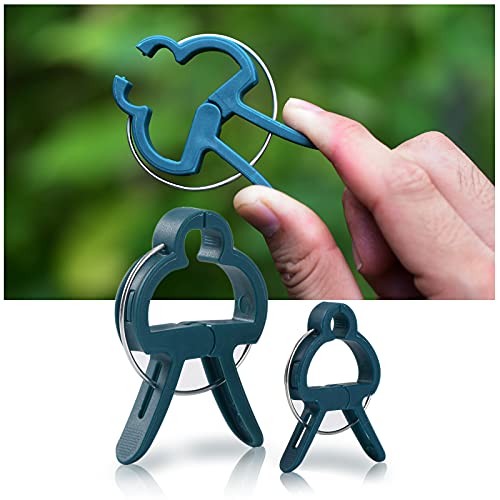PERSZEN Plant Support Clips, 80 PCS Gentle Flower Plant Clamps for Supporting Vine Climbing Plants, Gardening Lever Loop Gripper Clips Help Stems Vines Grow Straight Upright, 2 Sizes in one Pack