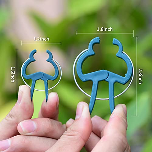 PERSZEN Plant Support Clips, 80 PCS Gentle Flower Plant Clamps for Supporting Vine Climbing Plants, Gardening Lever Loop Gripper Clips Help Stems Vines Grow Straight Upright, 2 Sizes in one Pack