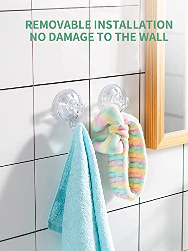 ZBYOMI Suction Cup Hooks, Reusable Vacuum Suction Cup Hooks, Punch-Avoided Suction Hooks- Powerful Waterproof Shower Hooks for Bathroom，Kitchen，Glass Door use