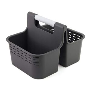 copco basics bath and shower caddy, charcoal gray