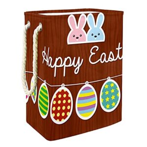 inhomer laundry hamper easter bunny and egg wooden background collapsible laundry baskets firm washing bin clothes storage organization for bathroom bedroom dorm