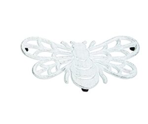 white cast iron bee shaped trivet, 7.68 inch dia