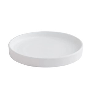 woiida 12 inch large ceramic saucer - ceramic drainage tray for plant pot (matte white)