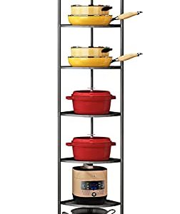 7-Tier Kitchen Corner Shelf Rack, Multi-Layer Pot Rack for Organizer Cookware Stand Stainless Steel Shelves Holder