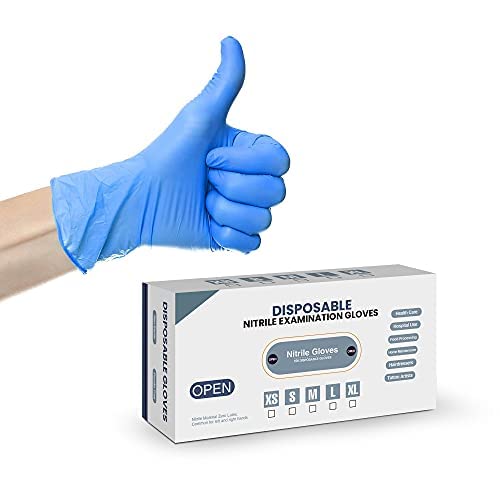 Gloves+com Disposable 4 mil Nitrile Gloves - Powder Free Latex Gloves, Single Use, Non-Sterile Surgical Gloves, Exam Gloves (Medium - Pack of 100)