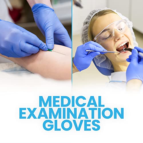 Gloves+com Disposable 4 mil Nitrile Gloves - Powder Free Latex Gloves, Single Use, Non-Sterile Surgical Gloves, Exam Gloves (Medium - Pack of 100)