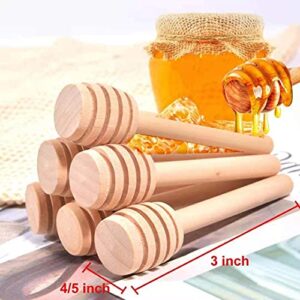 Zazolyne 8PCS Honey Dipper 3inch,Mini Honey Stick,Wood Honey Comb Stirrers Small for Jar