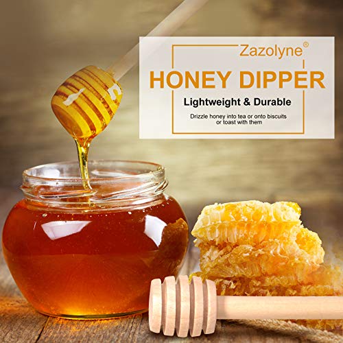 Zazolyne 8PCS Honey Dipper 3inch,Mini Honey Stick,Wood Honey Comb Stirrers Small for Jar