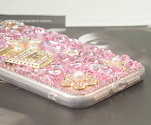 Poowear iPhone 11 Shiny Rhinestone Case for Girls Fashion Luxury Bling Bling Diamond Rhinestone Gemstone 3D Perfume Bottle and Flower Gemstone Soft TPU Back case for iPhone 11 6.1 inch