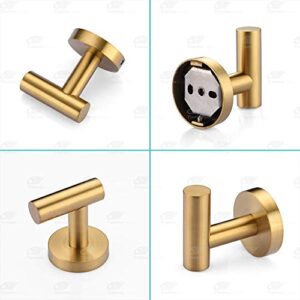 AMAZING FORCE Gold Bathroom Towel Hook Shower Towel Hook Wall Mounted Hand Towek Hook 2 Pack.