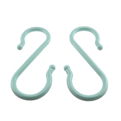 E-outstanding 3pcs Plastic S Shaped Double Head Hanger Hook Bathroom Nail Hooks Wardrobe Clothes S Hooks, Blue L Size 15.2cm