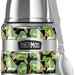 THERMOS Rick and Morty Portal Mayhem STAINLESS KING Stainless Steel Food Jar with Folding Spoon, Vacuum insulated & Double Wall, 16oz