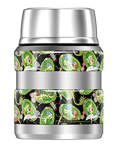 THERMOS Rick and Morty Portal Mayhem STAINLESS KING Stainless Steel Food Jar with Folding Spoon, Vacuum insulated & Double Wall, 16oz