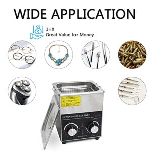 ACMESONIC Ultrasonic Cleaner 2L with Mechanical Timer Heater 2l ultrasonic Cleaner for Cleaning, Jewelry, Coins, Metal Small Parts, Circuit Board, Lab Tools, etc