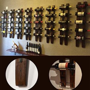 RONIXE Wall Mounted Wine Racks Rustic Barrel Stave Hanging Wine Bottle Holder Wooden Wall-Mounted Wine Rack Wine Shalf for Home Bar…