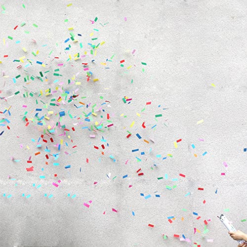 Confetti Cannon Party Popper, WERISE Air Compressed Confetti Cannons Party Shooter for Wedding, Birthday, New Year's Party Celebrations with Biodegradable Multicolor Paper Confetti 12 inch - Set of 4