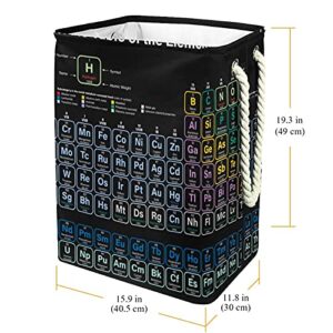 Inhomer Laundry Hamper Periodic Table of Elements Collapsible Laundry Baskets Firm Washing Bin Clothes Storage Organization for Bathroom Bedroom Dorm