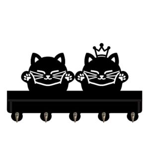 Couple Cat Prince Princess Hook with Shelf for Lover Coat Clothes Holder Christmas Gift DIY Mould Wonderful Holder Wall Decorative Gift Kids Winter Style