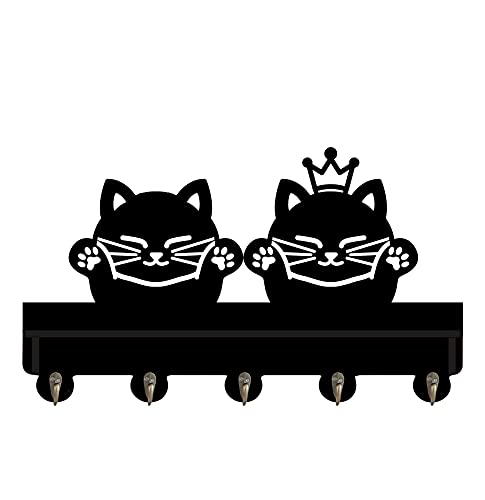 Couple Cat Prince Princess Hook with Shelf for Lover Coat Clothes Holder Christmas Gift DIY Mould Wonderful Holder Wall Decorative Gift Kids Winter Style