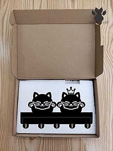 Couple Cat Prince Princess Hook with Shelf for Lover Coat Clothes Holder Christmas Gift DIY Mould Wonderful Holder Wall Decorative Gift Kids Winter Style